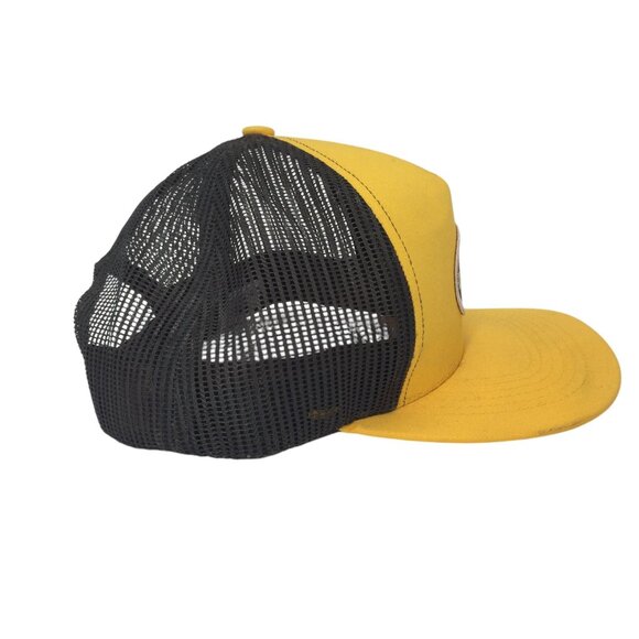 VTG Whiteknuckler Brand Trucker Hat Snapback Baseball Cap Mesh Yellow Brown USA - Picture 7 of 7